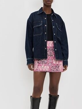 NEW Free People Darla A-Line Quilted Mini Skirt Sweatheart Combo Tapestry sz 6&8